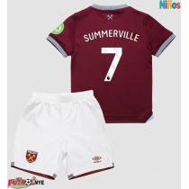 Camiseta West Ham United Crysencio Summerville #7 Primera Equipación para niños 2025-26 manga corta (+ pantalones cortos)